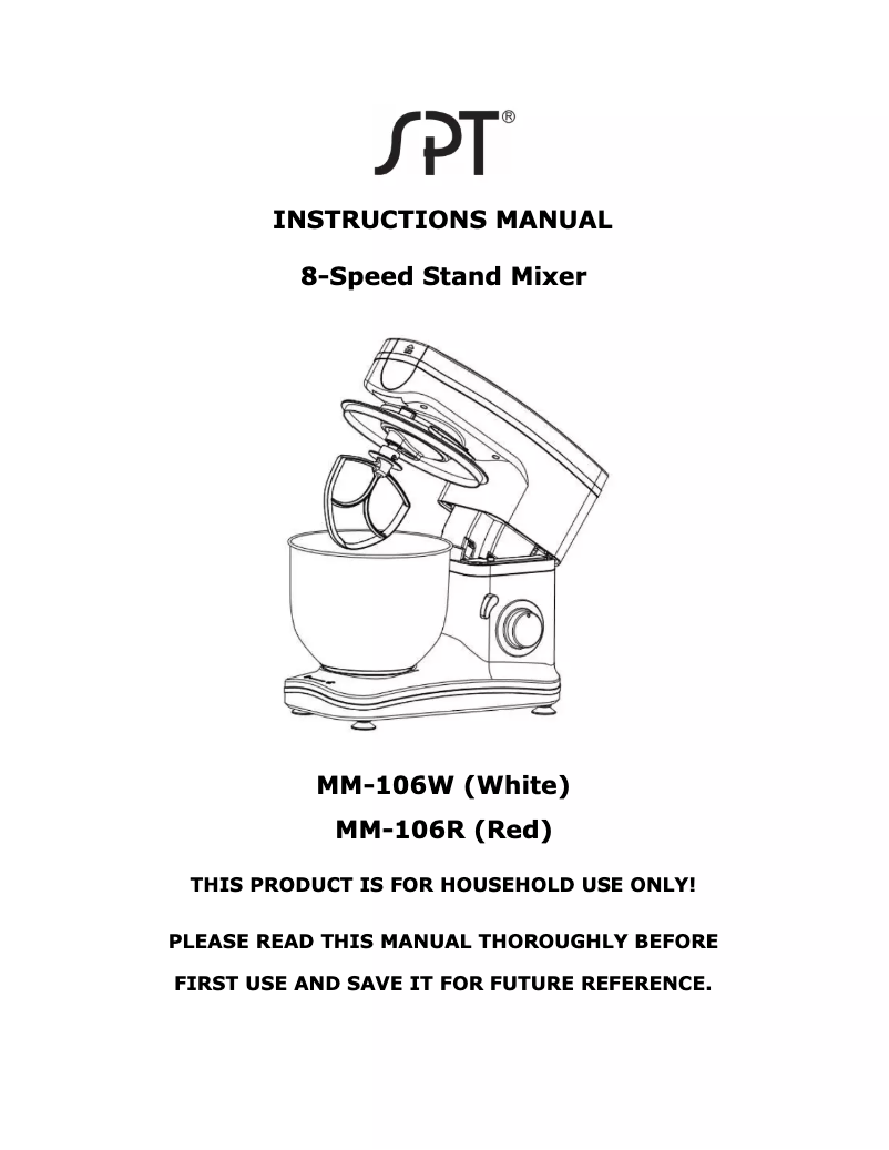 Page n°1 - Manuel utilisateur SPT MM-106W