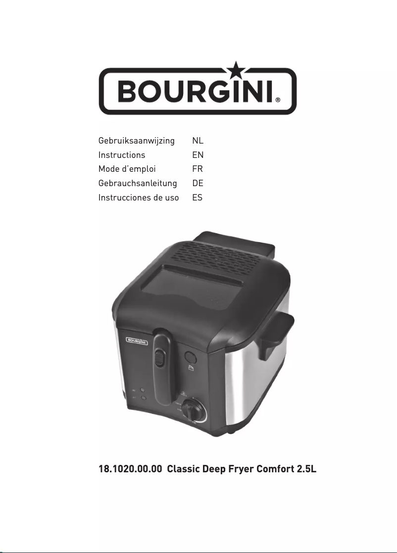 Page 1 de la notice Manuel utilisateur Bourgini Classic Deep Fryer Comfort 2.5L 18.1020.00.00