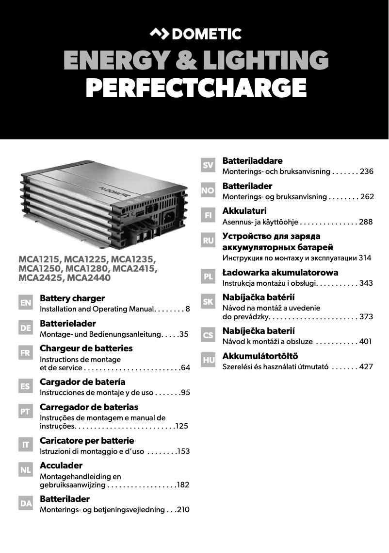 Image de la première page du manuel de l'appareil PerfectCharge MCA 1225