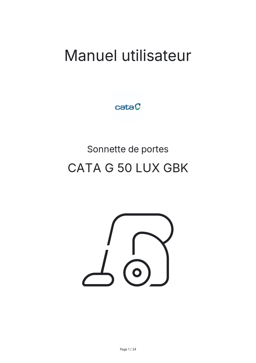 Image de la première page du manuel de l'appareil G 50 LUX GBK