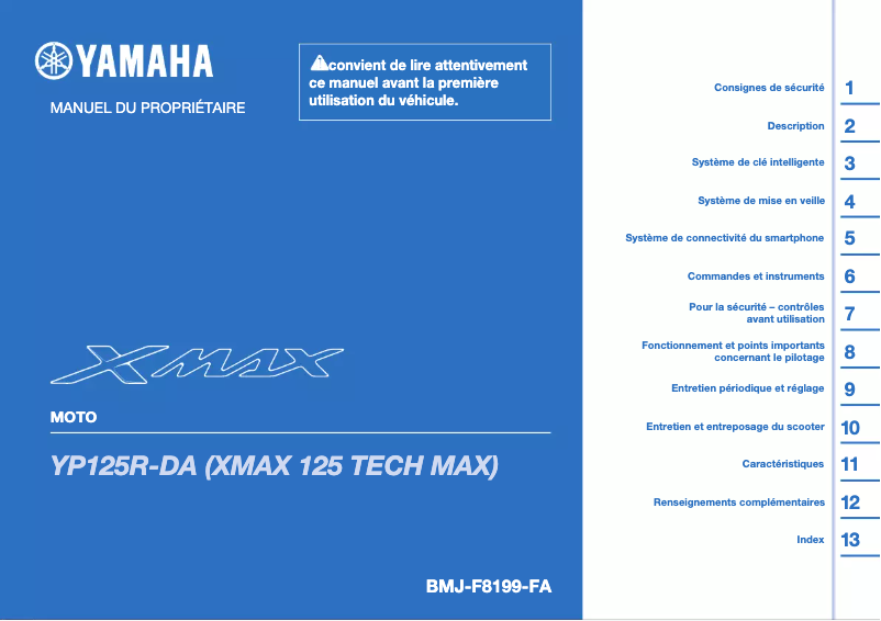 Página 1 del manual Manual de usuario Yamaha XMAX125 (2024)