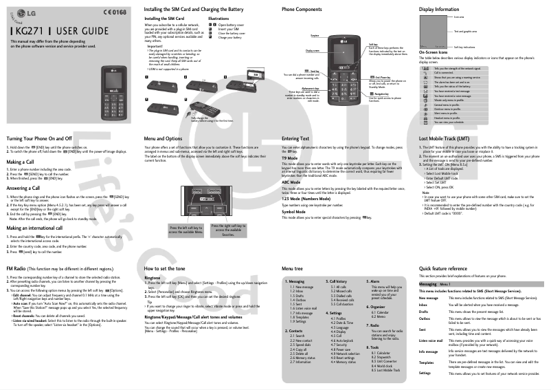 Página 1 del manual Manual de usuario LG KG271