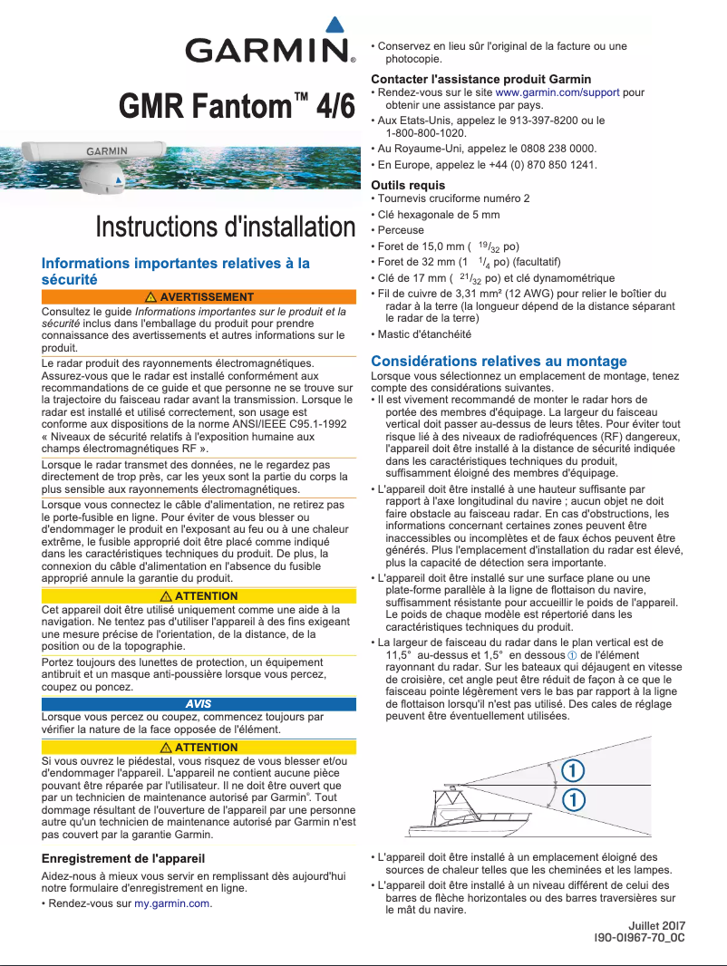 Page n°1 - Guide d'installation Garmin GMR Fantom 6