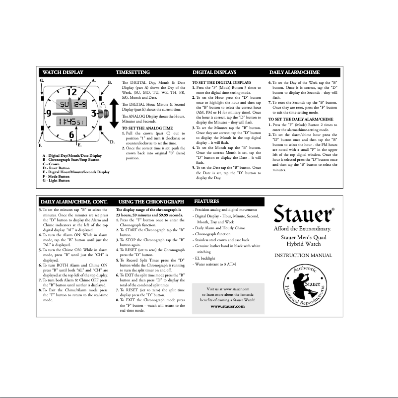 Page 1 de la notice Manuel utilisateur Stauer 40831