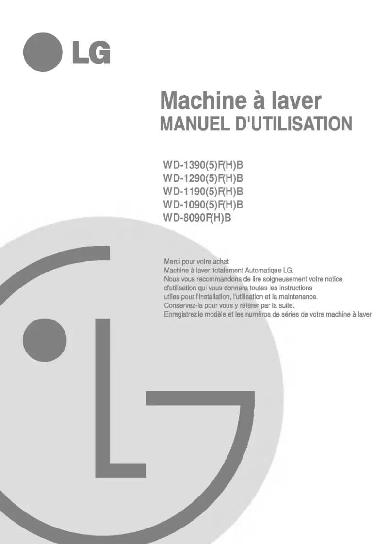 Image de la première page du manuel de l'appareil WD-8090FB