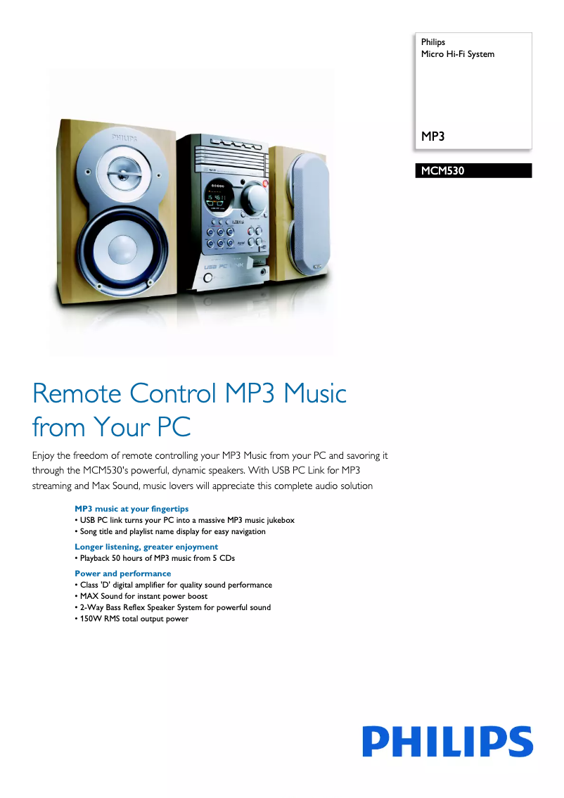 Page n°1 - Brochure Philips MCM530