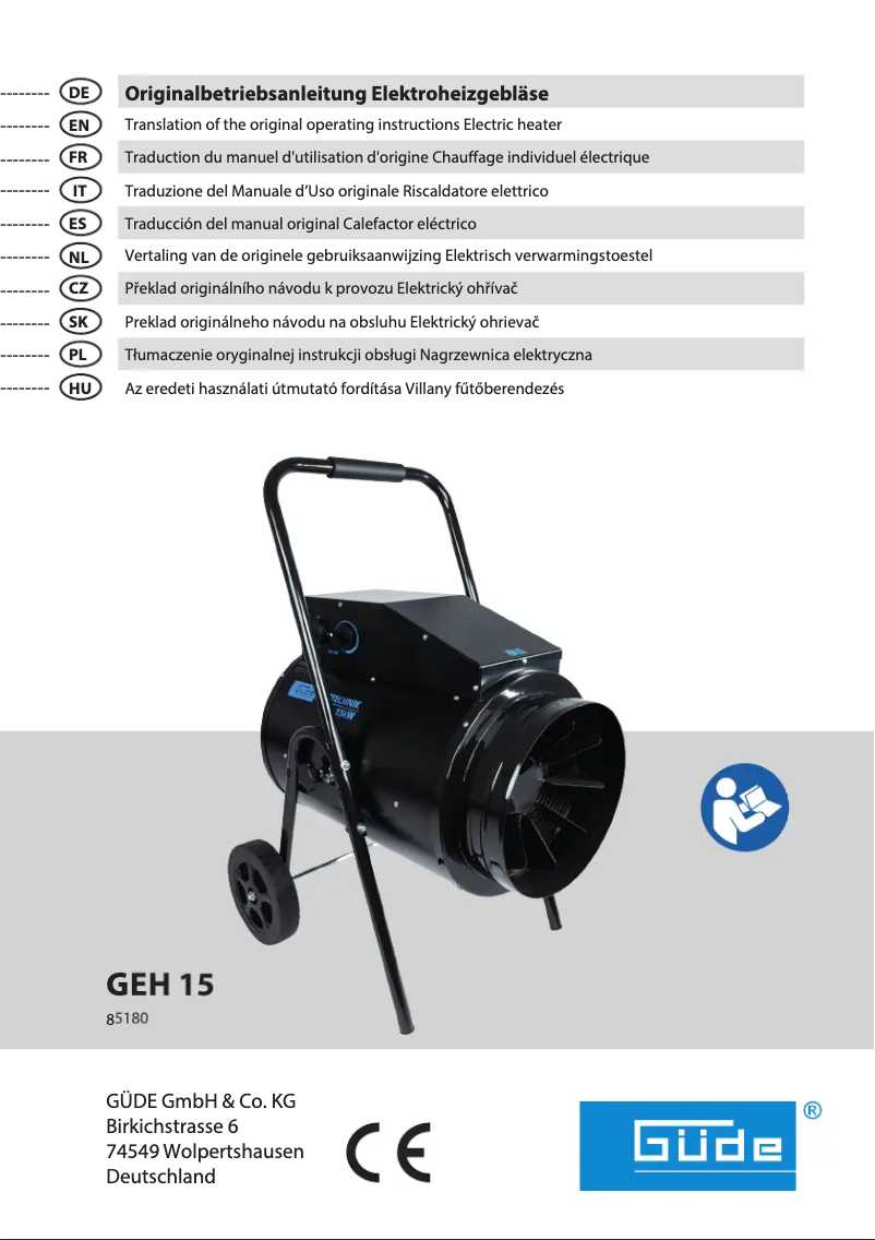 Page 1 de la notice Manuel utilisateur Güde GEH 15