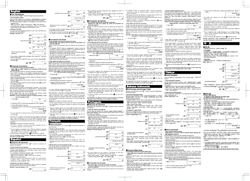 Page 1 de la notice Manuel utilisateur Casio SL-787TV-BK