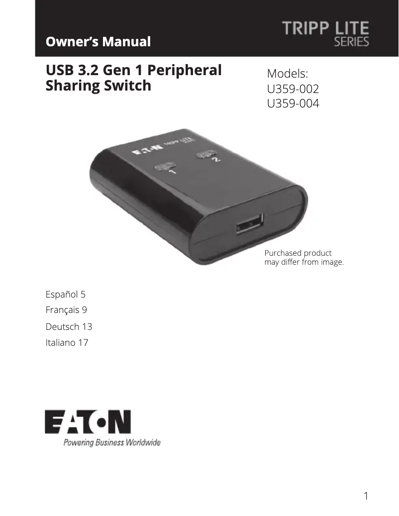 Image de la première page du manuel de l'appareil U359-002