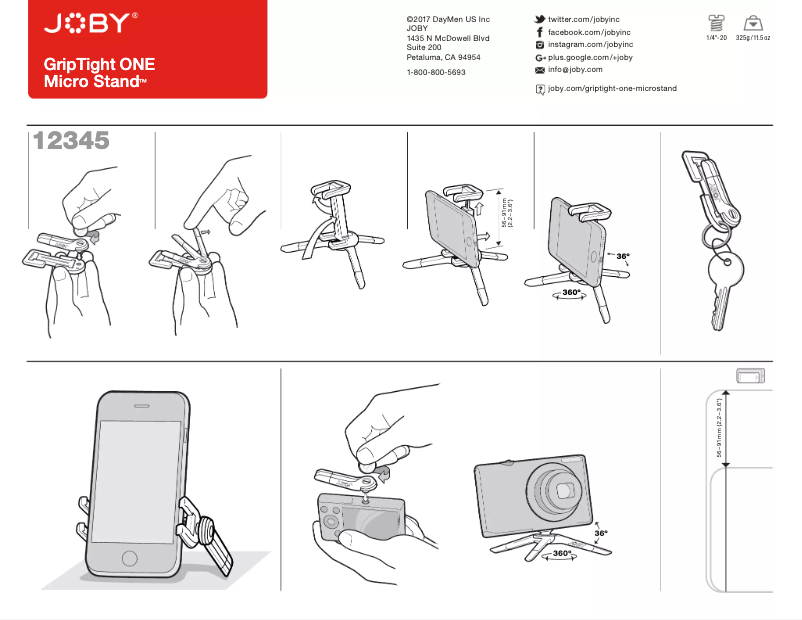 Page n°1 - Manuel utilisateur Joby GripTight One Micro Stand