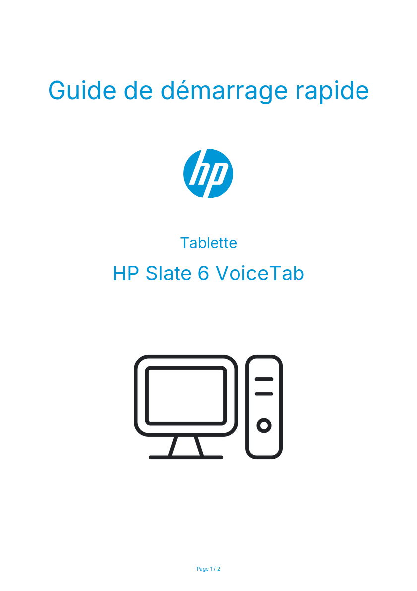 Image de la première page du manuel de l'appareil Slate 6 VoiceTab