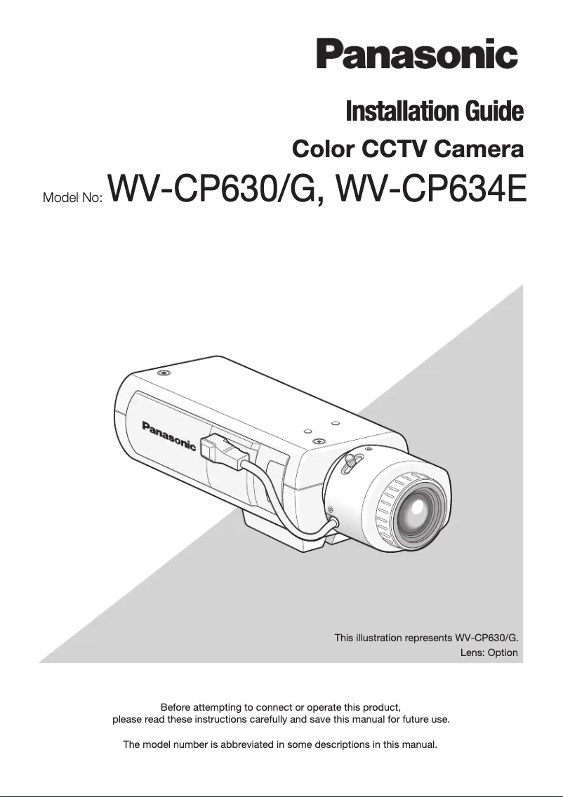 Image de la première page du manuel de l'appareil WV-CP630/G