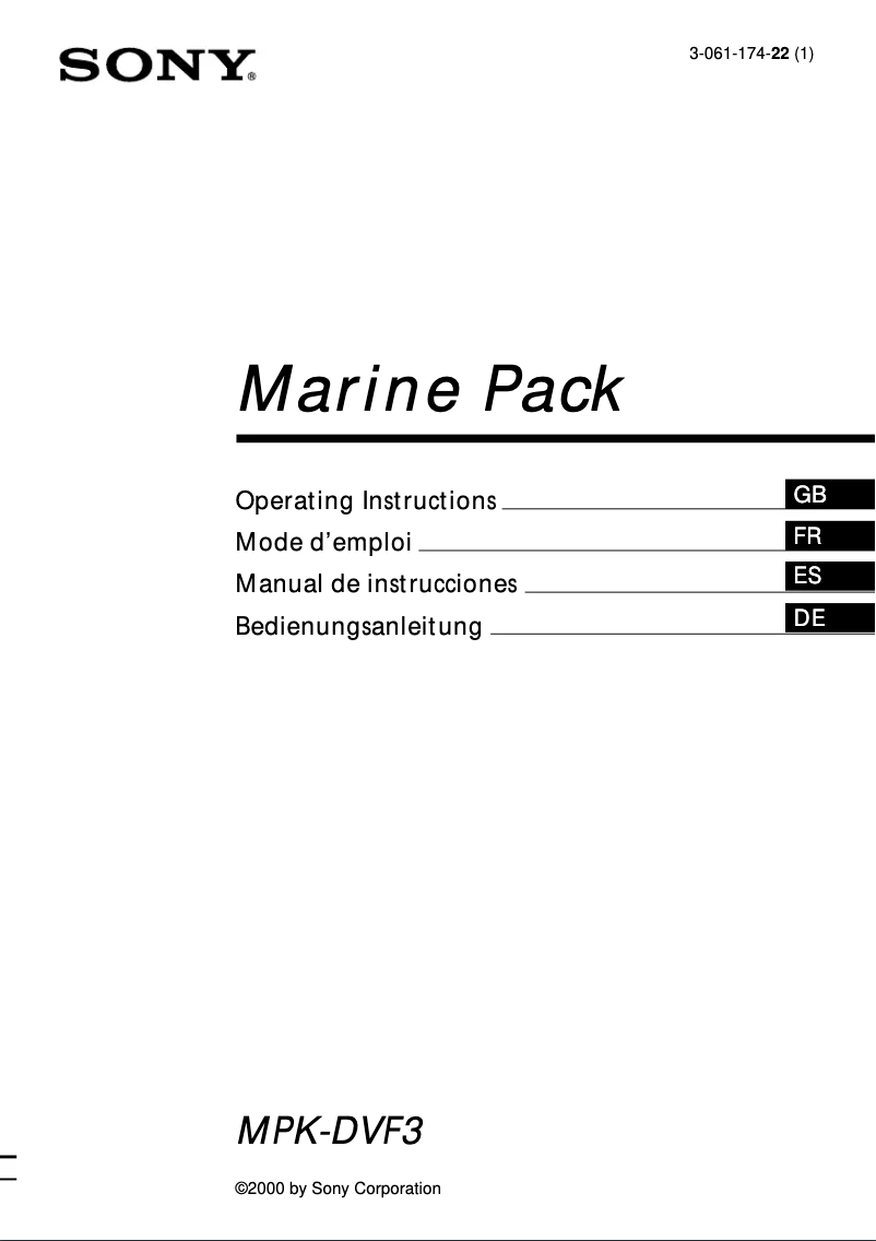 Image de la première page du manuel de l'appareil MPK-DVF3