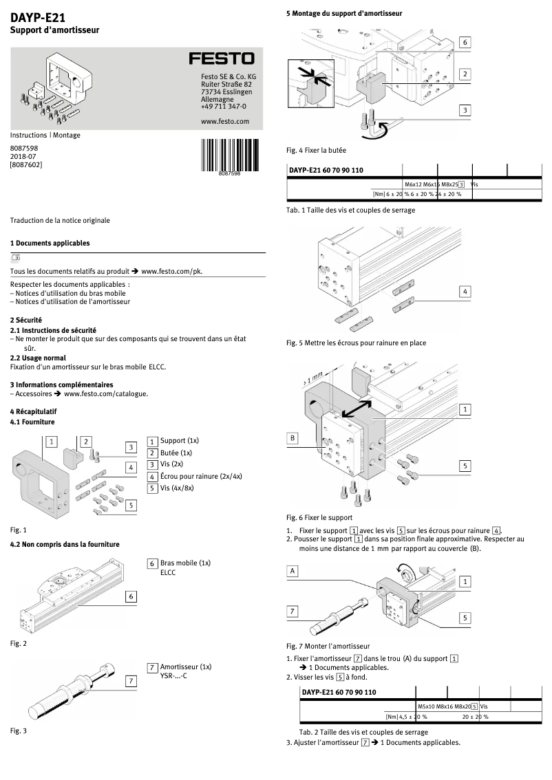 Page 1 de la notice Manuel utilisateur Festo DAYP-E21-90