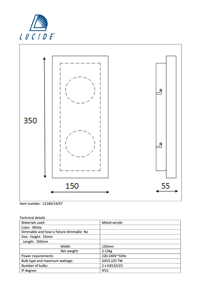 Image de la première page du manuel de l'appareil Winx 12160/14/67