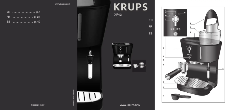 Página 1 del manual Manual de usuario Krups Perfecto XP4200