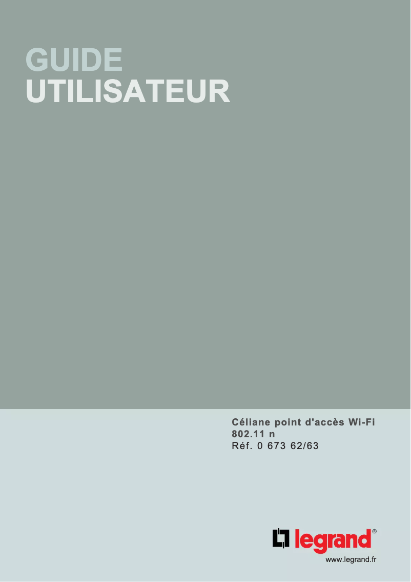 Page 1 de la notice Manuel utilisateur Legrand 067362