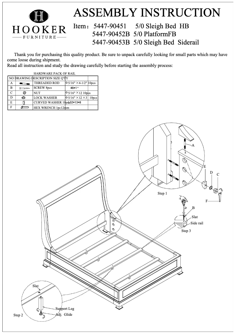 Page n°1 - Manuel utilisateur Hooker 5447-90452B