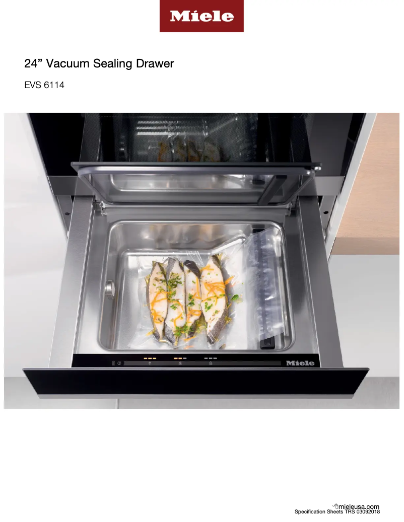 Page 1 de la notice Fiche technique Miele EVS 6114