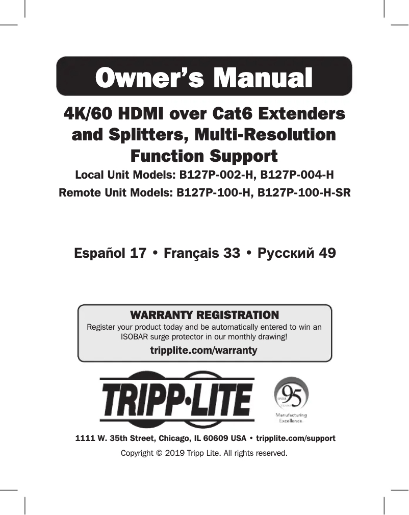 Página 1 del manual Manual de usuario Tripp Lite B127P-002-H