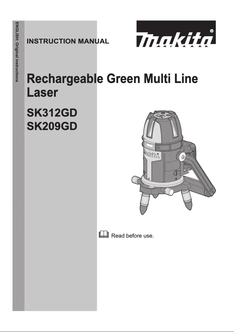 Page 1 de la notice Manuel utilisateur Makita SK209GD