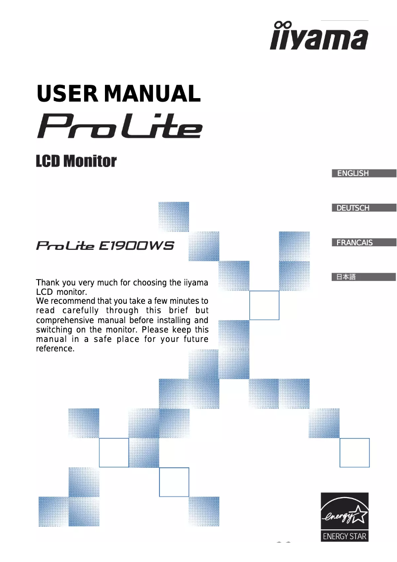 Página 1 del manual Manual de usuario Iiyama ProLite E1900WS