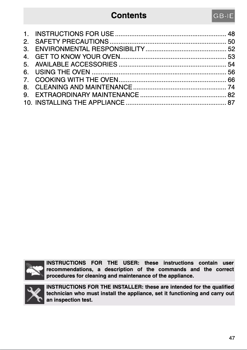 Page n°1 - Manuel utilisateur Smeg SC578X-8