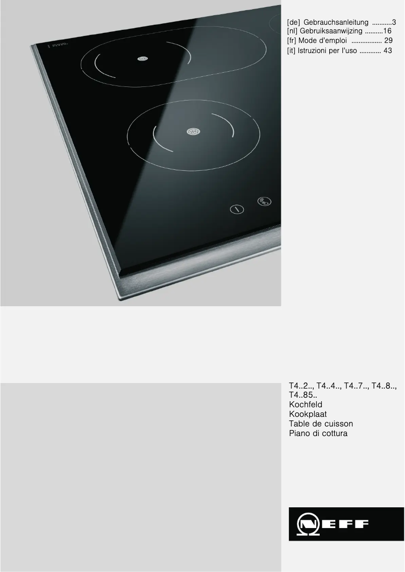 Page 1 de la notice Manuel utilisateur Neff T45T80X1