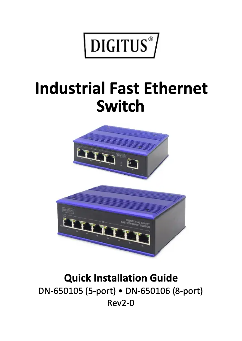 Page 1 de la notice Manuel utilisateur Digitus DN-650105