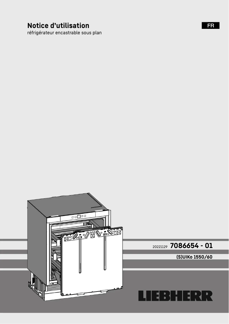 Page 1 de la notice Manuel utilisateur Liebherr UIKo 1560