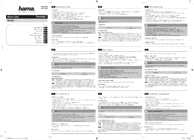 Página 1 del manual Manual de usuario Hama Nostalgie