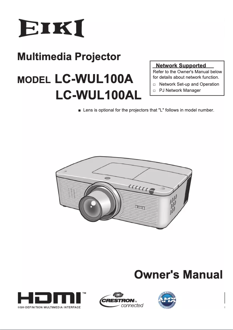 Page n°1 - Manuel utilisateur EIKI LC-WUL100A