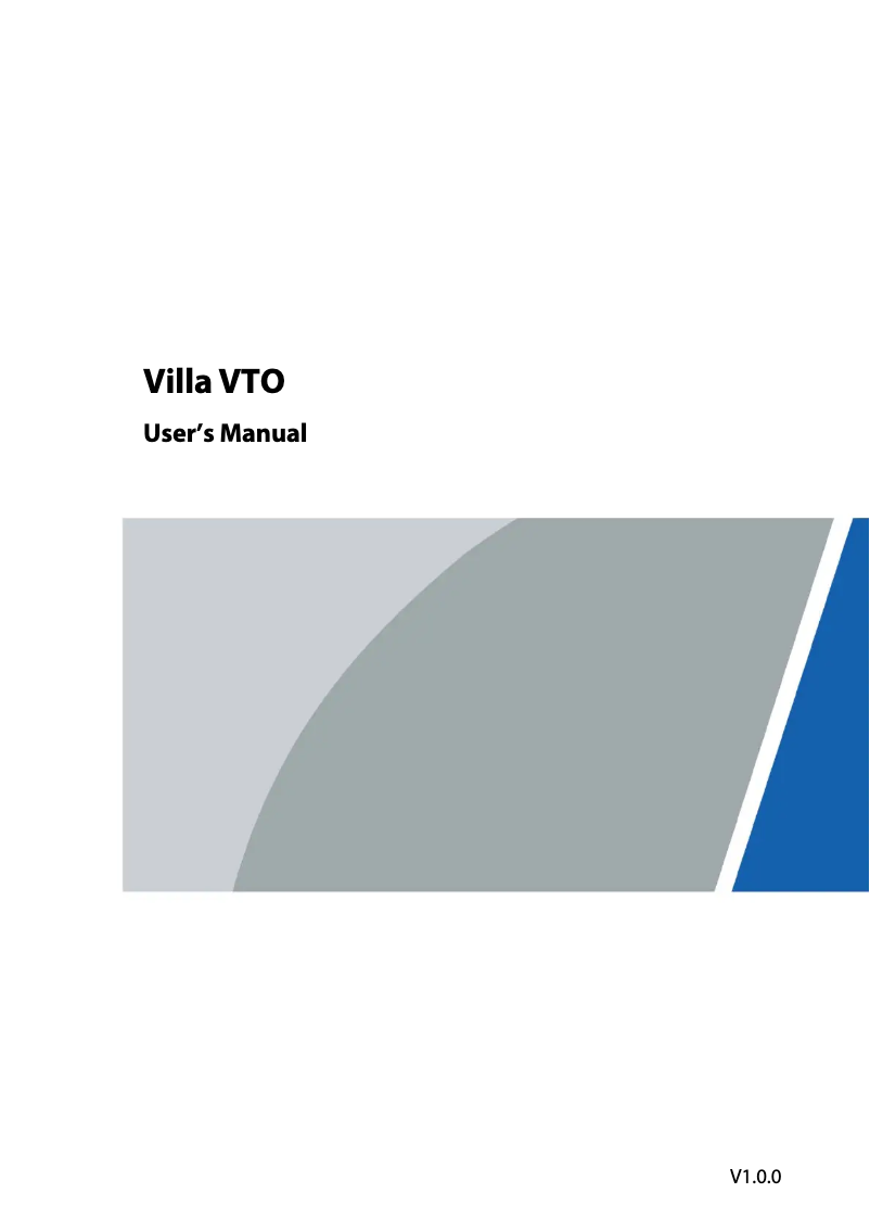 Page n°1 - Manuel utilisateur Dahua Technology DHI-VTO3211D-P2-S2