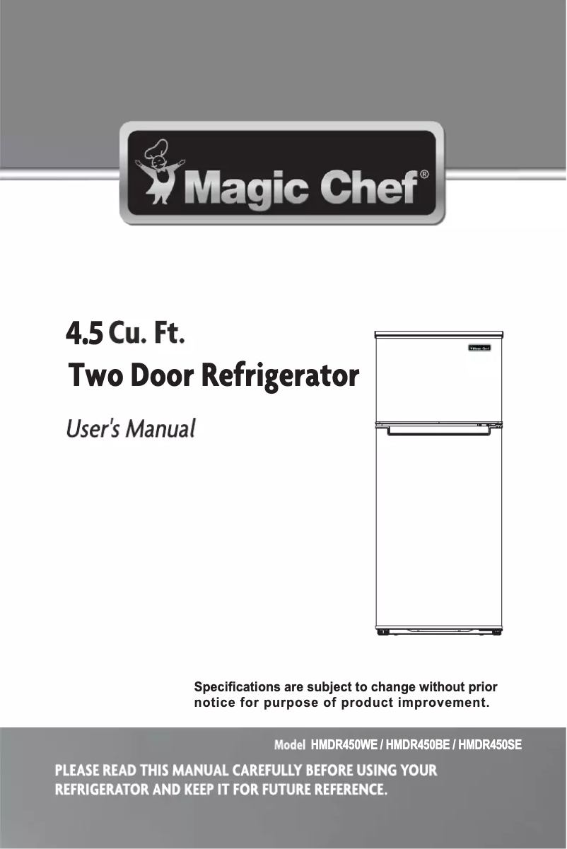 Page 1 de la notice Manuel utilisateur Magic Chef HMDR450BE