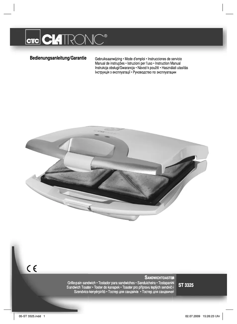 Image de la première page du manuel de l'appareil ST 3325