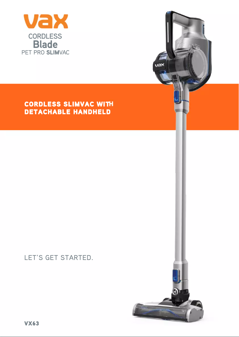 Page n°1 - Manuel utilisateur Vax VX63