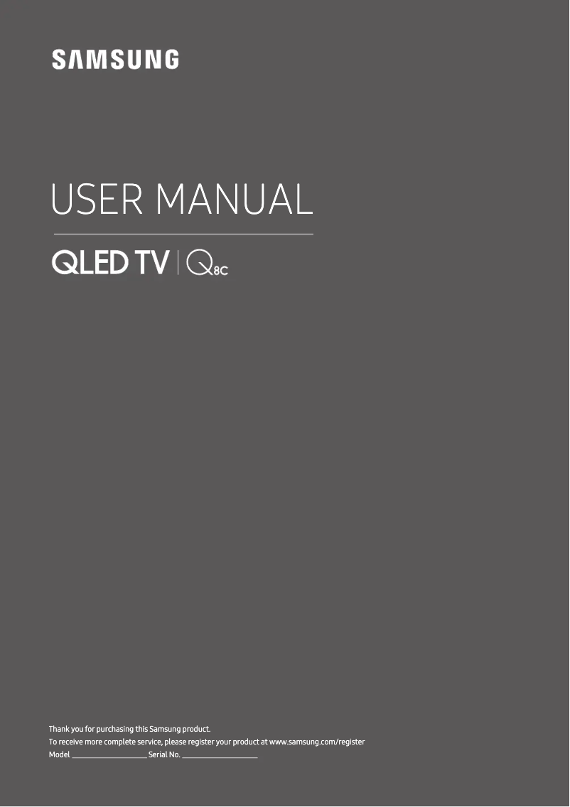 Image de la première page du manuel de l'appareil QLED QE75Q8C