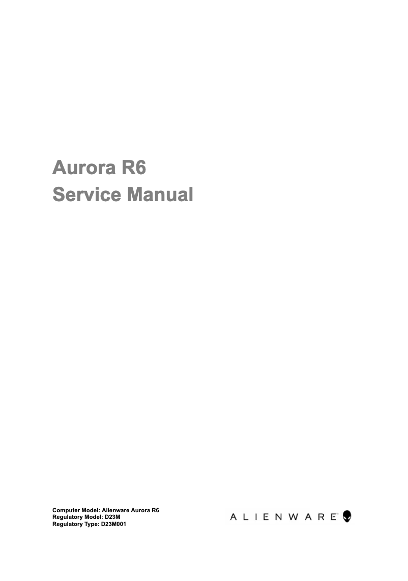 Image de la première page du manuel de l'appareil Aurora R6