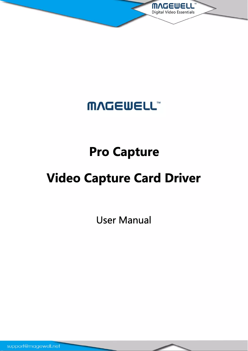 Page n°1 - Manuel utilisateur Magewell Pro Capture