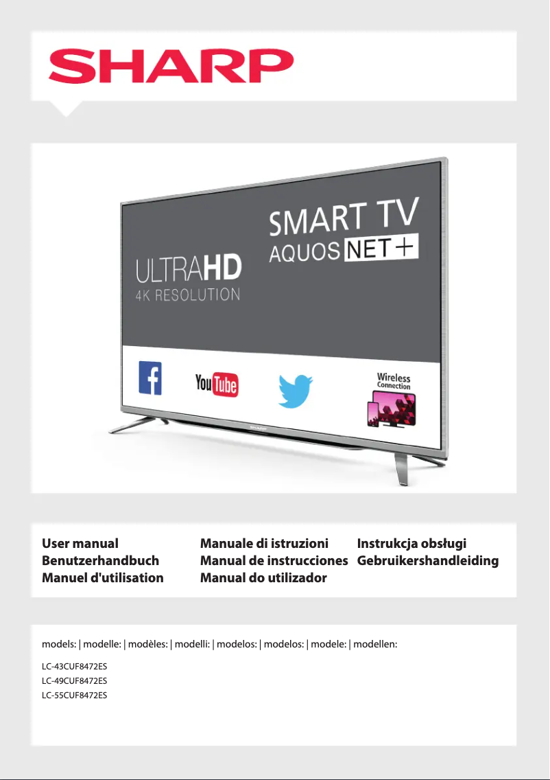 Page 1 de la notice Manuel utilisateur Sharp LC-43CUF8472ES