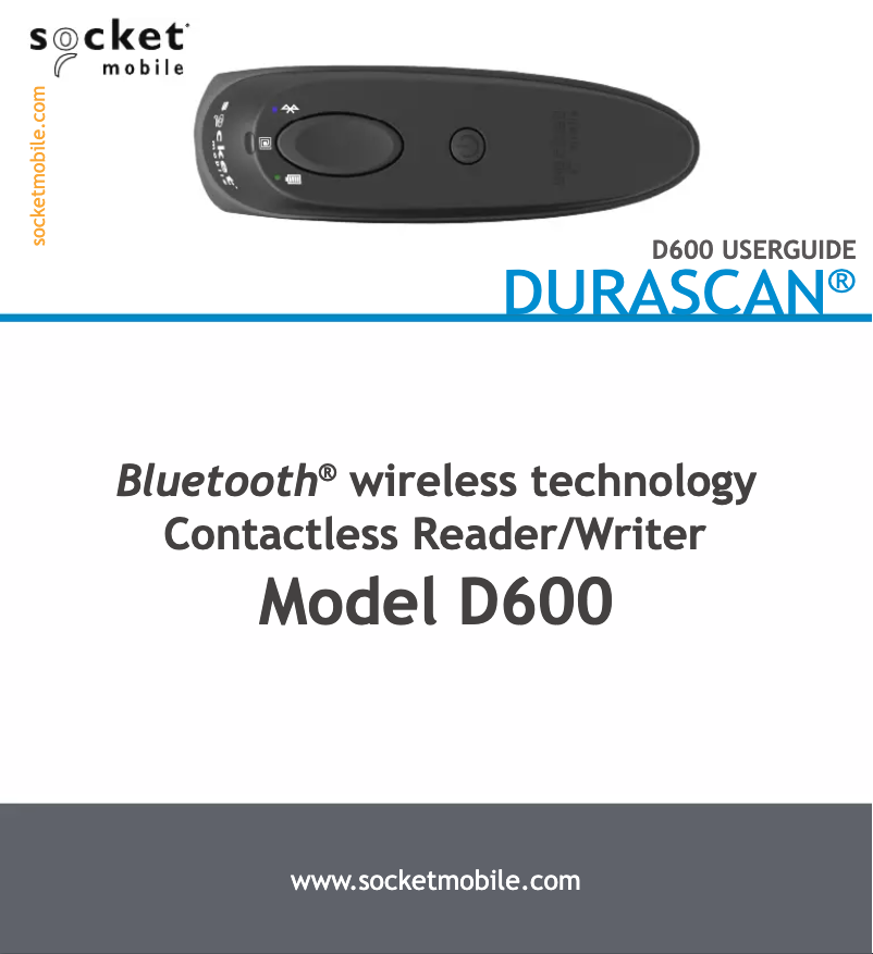 Page 1 de la notice Manuel utilisateur Socket Mobile DuraScan D600