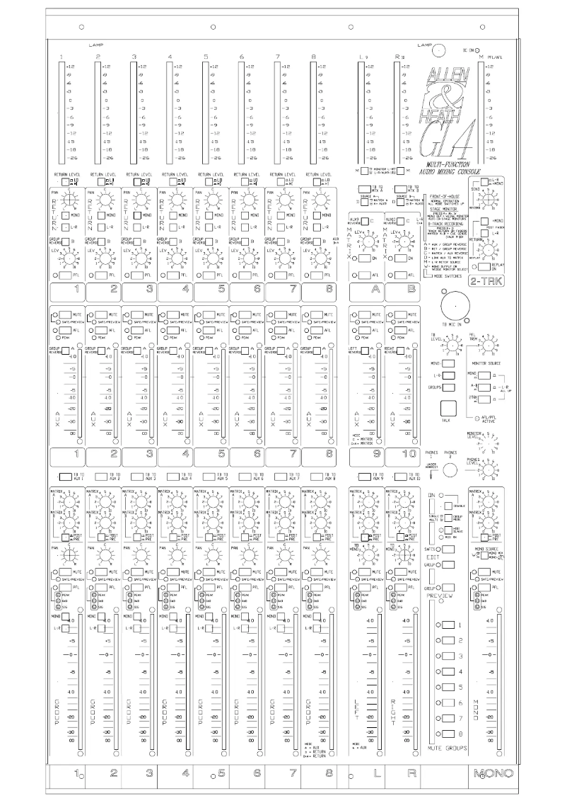 Página 1 del manual Ficha técnica Allen & Heath GL4