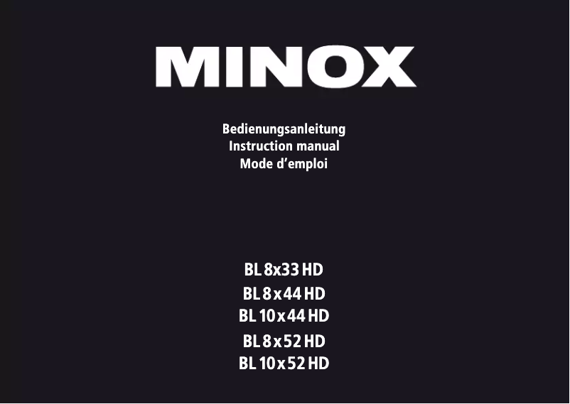 Page 1 de la notice Manuel utilisateur Minox BL 10x52 HD