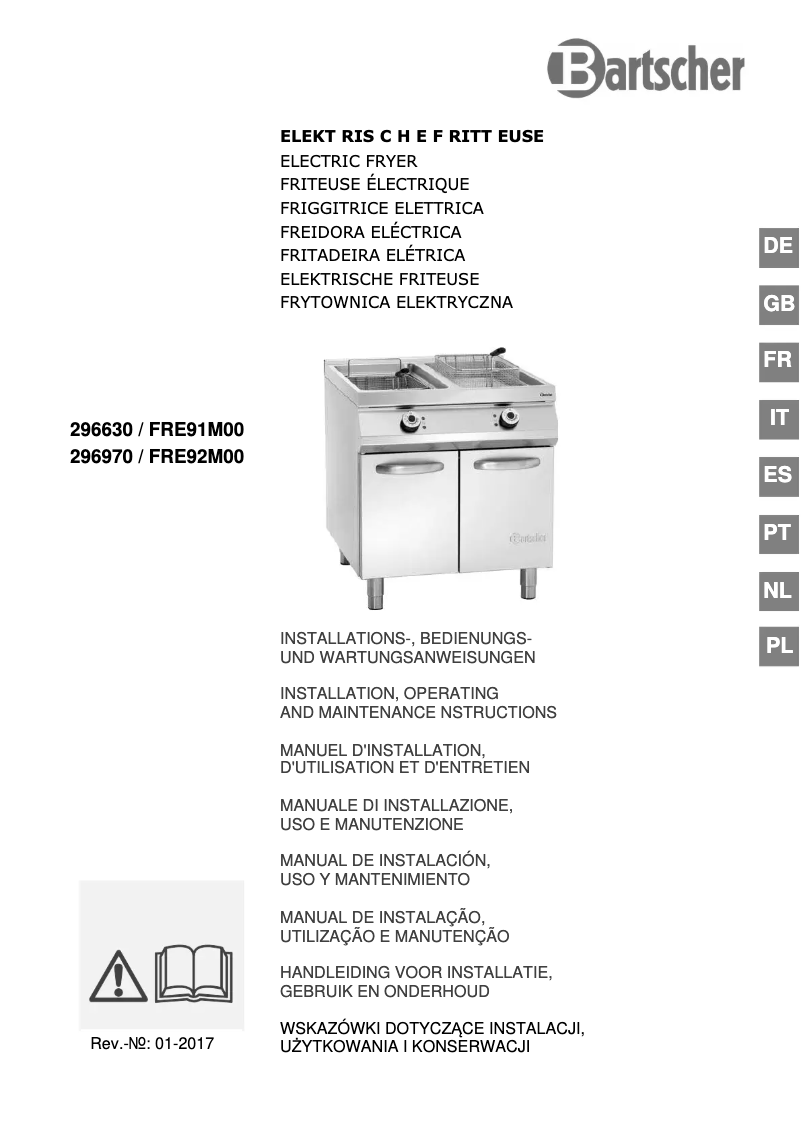 Page 1 de la notice Manuel utilisateur Bartscher 296630