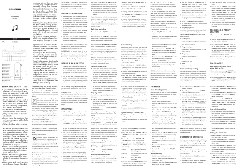 Page n°1 - Manuel utilisateur Grundig Music 40