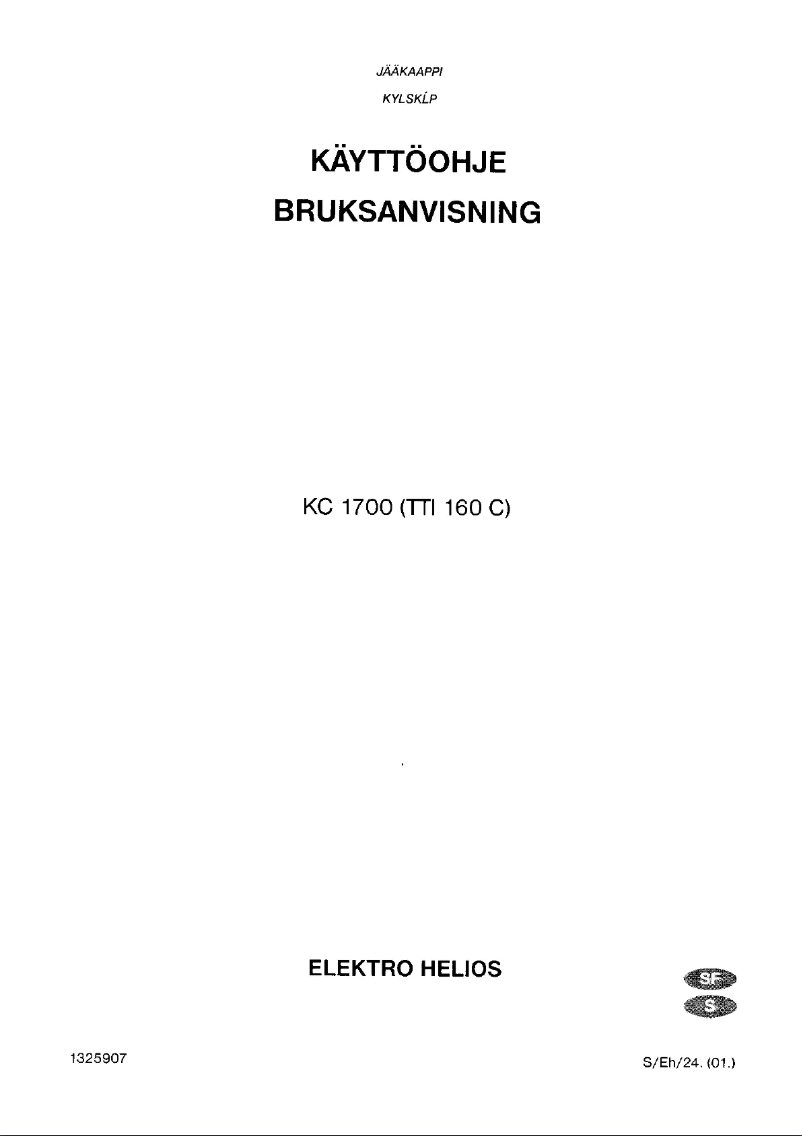 Page 1 de la notice Manuel utilisateur Elektro Helios KC1700