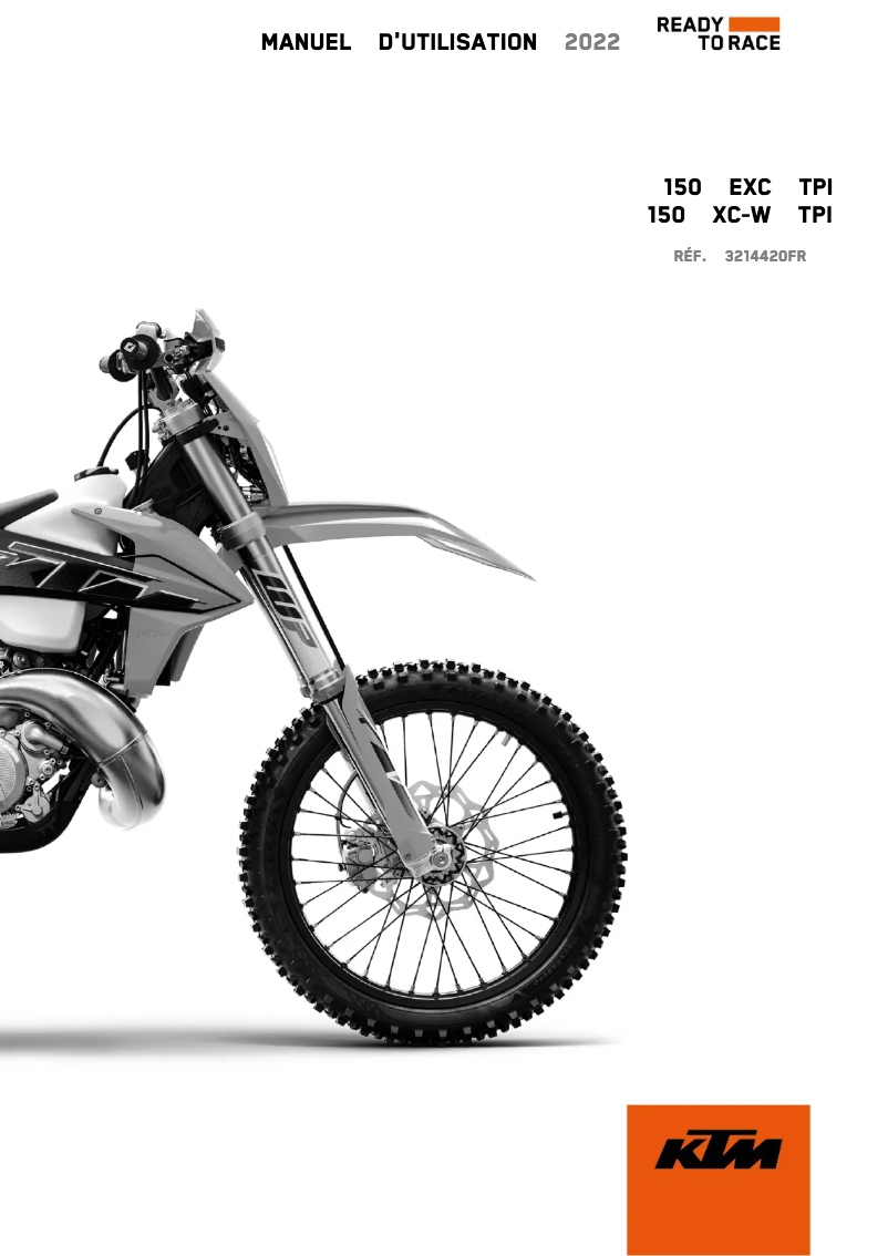 Page 1 de la notice Manuel utilisateur KTM 150 XC-W TPI (2022)