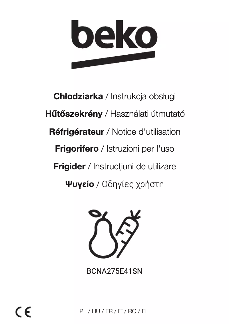 Page 1 de la notice Manuel utilisateur Beko BCNA275E41SN