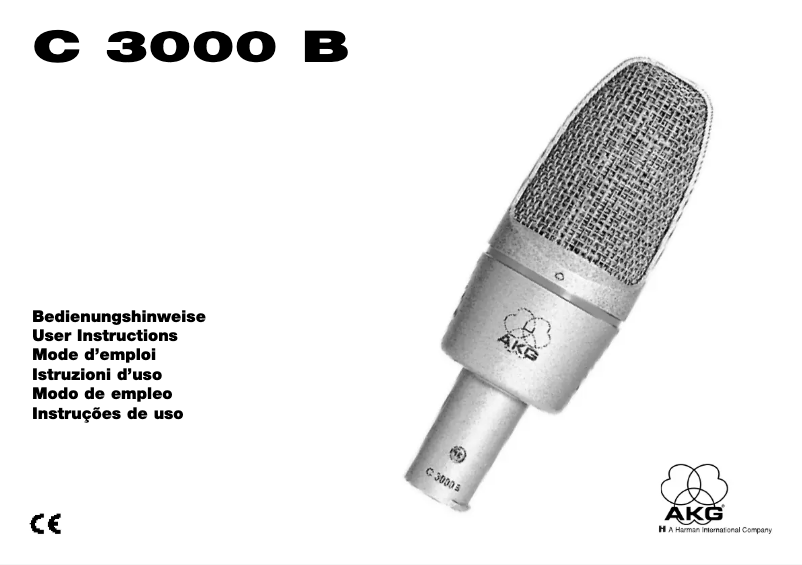 Page 1 de la notice Manuel utilisateur AKG C 3000 B