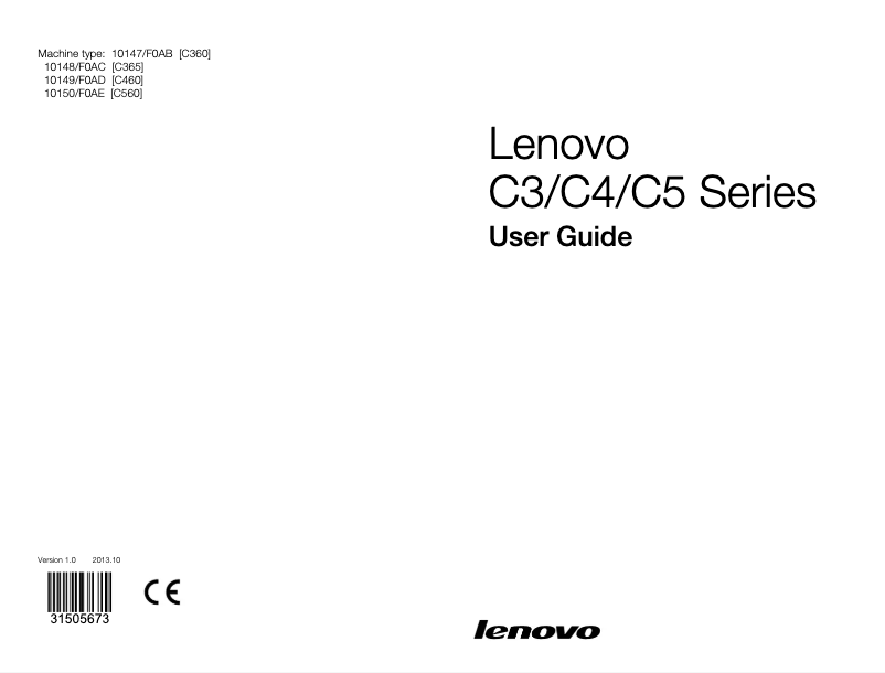 Page n°1 - Manuel utilisateur Lenovo IdeaCentre С360